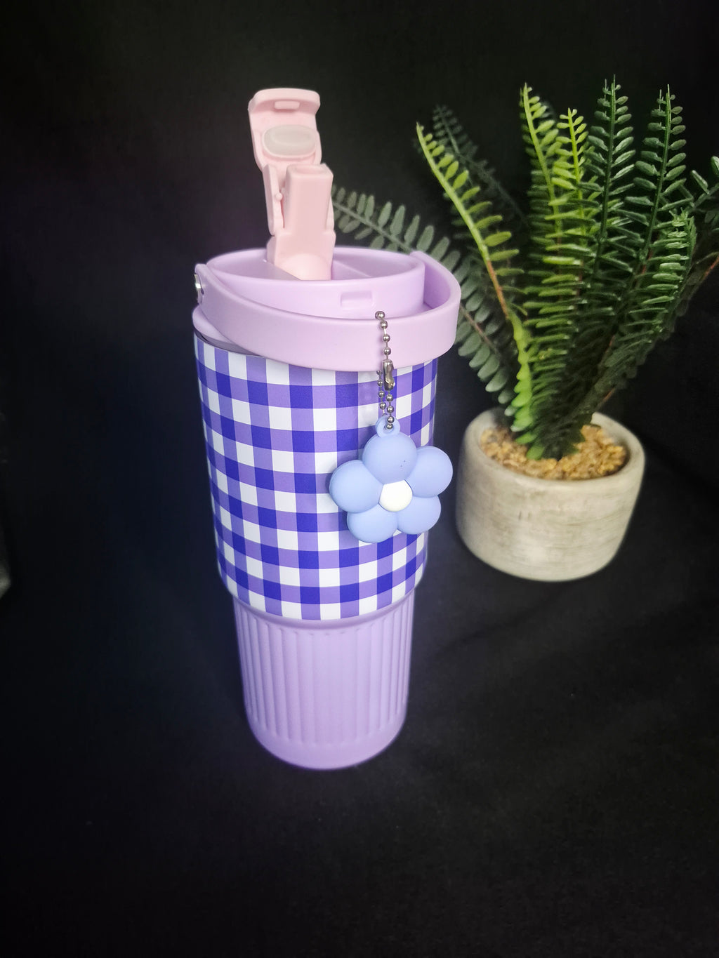 ✨ Cute Patterned Leakproof Tumbler with Charm