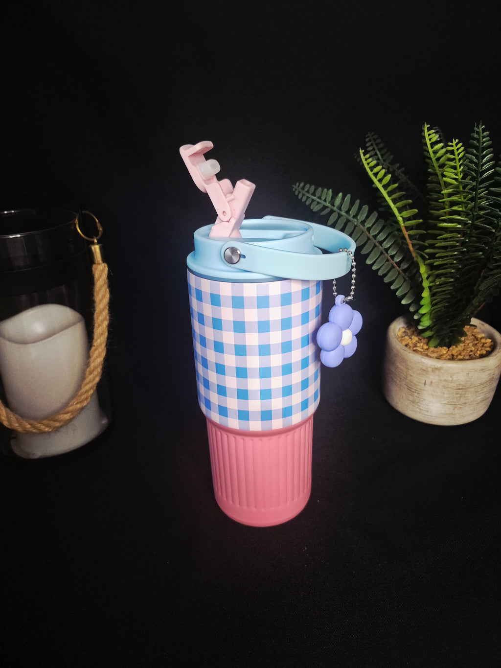 ✨ Cute Patterned Leakproof Tumbler with Charm